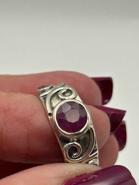 Ruby and Sterling Silver Ring
